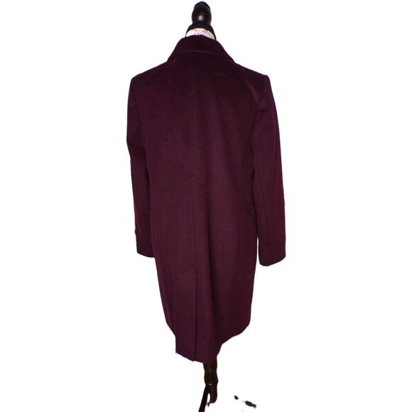 🆕RALPH LAUREN Longline Reefer Coat Wool Blend Wine Burgundy 16 - Picture 8 of 11